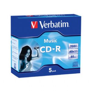 VERBATIM CD-R 80Min 5Pk Audio 40x VERBATIM