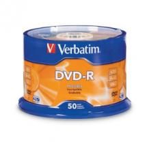 VERBATIM DVD-R4.7GB 16x 50Pk White Wide Thermal (Gloss), Spindle VERBATIM