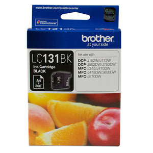 Brother LC-131BK Black Ink Cartridge - DCP-J152W/J172W/J552DW/J752DW/MFC-J245/J470DW/J475DW/J650DW/J870DW - up to 300 pages BROTHER