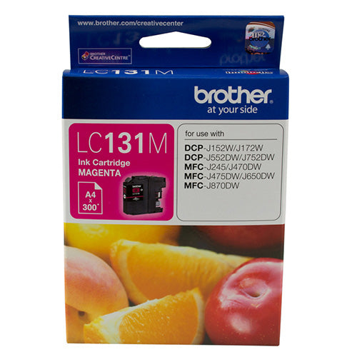 Brother LC-131M Megenta Ink Cartridge - to suit DCP-J152W/J172W/J552DW/J752DW/MFC-J245/J470DW/J475DW/J650DW/J870DW - up to 300 pages BROTHER