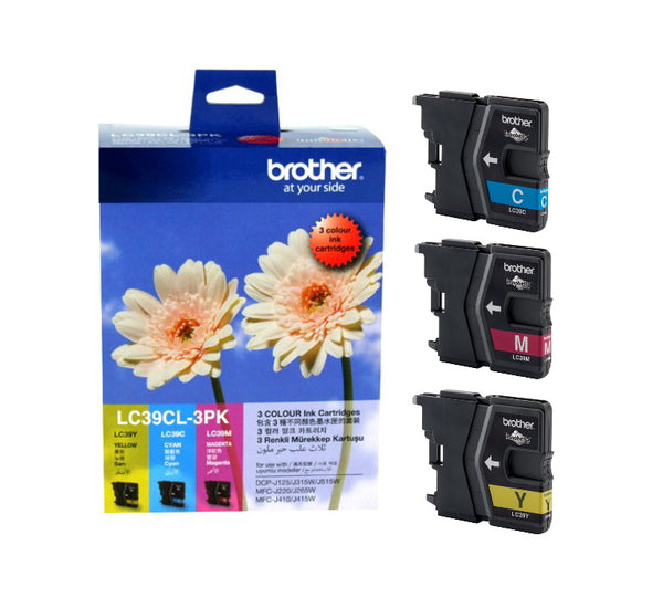 BROTHER LC-39 Colour Value Pack 1 x Cyan, 1 x Magenta, 1 x Yellow BROTHER