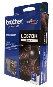 Brother LC-67BK Black Ink Cartridge- DCP-385C/395CN/585CW/6690CW/J715W, MFC-490CW/5490CN/5890CN/6490CW/6890CDW/790CW/795CW/990CW- up to 450 pa BROTHER