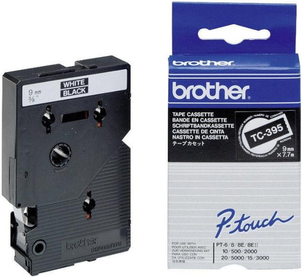 BROTHER 9MM WHITE ON BLACK TC TAPE BROTHER