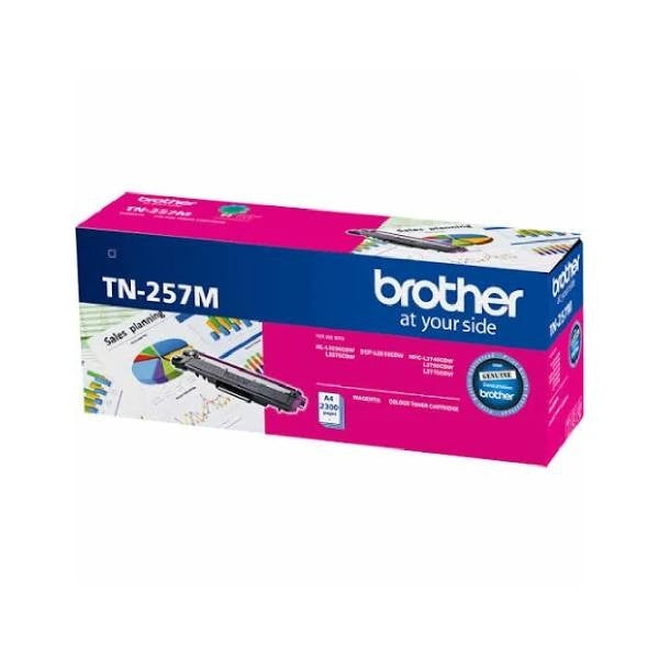 Brother TN-257M Magenta High Yield Toner Cartridge to Suit -  HL-3230CDW/3270CDW/DCP-L3015CDW/MFC-L3745CDW/L3750CDW/L3770CDW (2,300 Pages) BROTHER