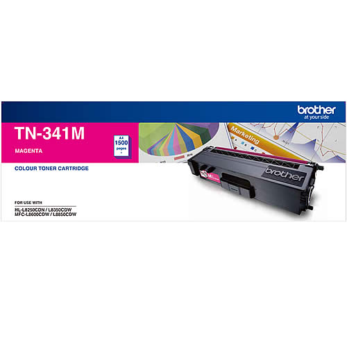 Brother TN-341M Colour Laser Toner-Standard Magenta, HL-L8250CDN/8350CDW MFC-L8600CDW/L8850CDW - 1500Pages BROTHER