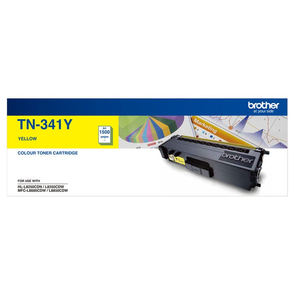BROTHER TN-341Y Colour Laser Toner-Standard Yellow HL-L8250CDN/8350CDW MFC-L8600CDW/L8850CDW - 1500Pages BROTHER