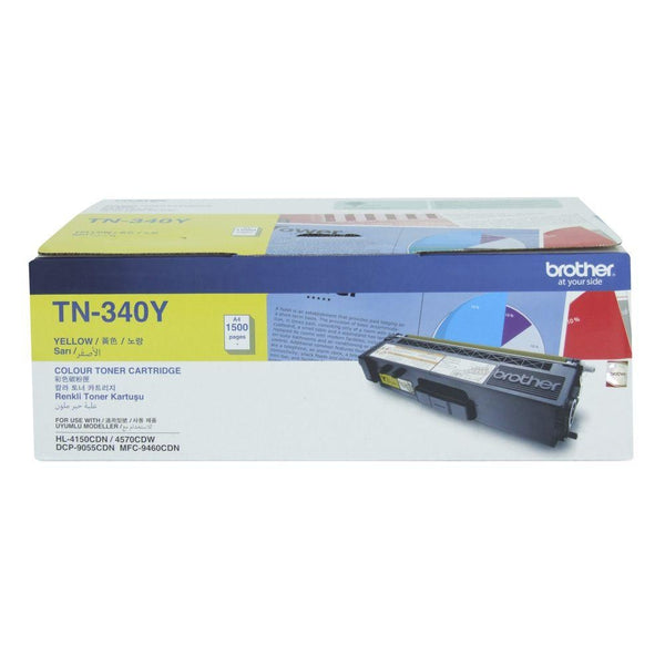 BROTHER TN-340Y Colour Laser Toner- Standard Yield Yellow, HL-4150CDN/4570CDW, DCP-9055CDN, MFC-9460CDN/9970CDW - 1500 pages BROTHER