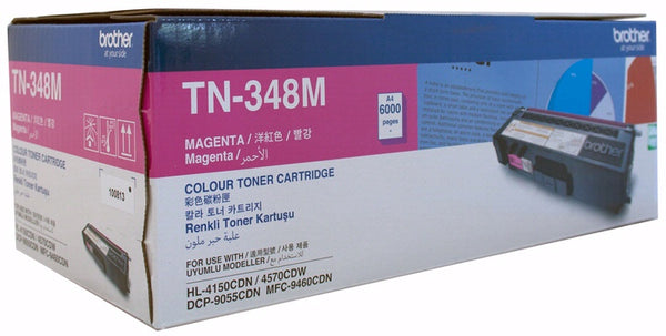 Brother TN-348M Colour Laser Toner - Super High Yield Megenta - HL-4150CDN/4570CDW, DCP-9055CDN, MFC-9460CDN/9970CDW - 6000 pages BROTHER