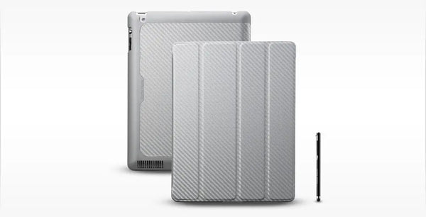COOLERMASTER  iPad 3 Wakeup Sil Folio Silver, Carbon inc stylu (LS) COOLERMASTER