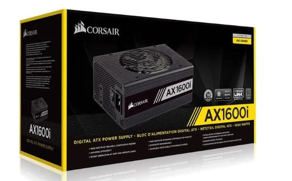 CORSAIR 1600W AX 80+ Titanium Digital Fully Modular 140mm FAN ATX PSU 10 Years Warranty. CORSAIR