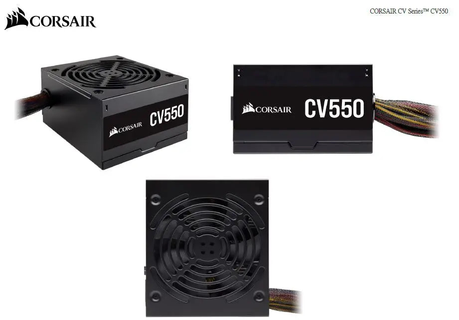 CORSAIR 550W CV Series CV550, 80 PLUS Bronze Certified, Up to 88% Efficiency,  Compact 125mm design easy fit and airflow, ATX Power Supply, PSU CORSAIR