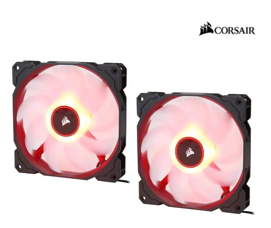 CORSAIR Air Flow 140mm Fan Low Noise Edition / Red LED 3 PIN - Hydraulic Bearing, 1.43mm H2O. Superior cooling performance. TWIN Pack! CORSAIR
