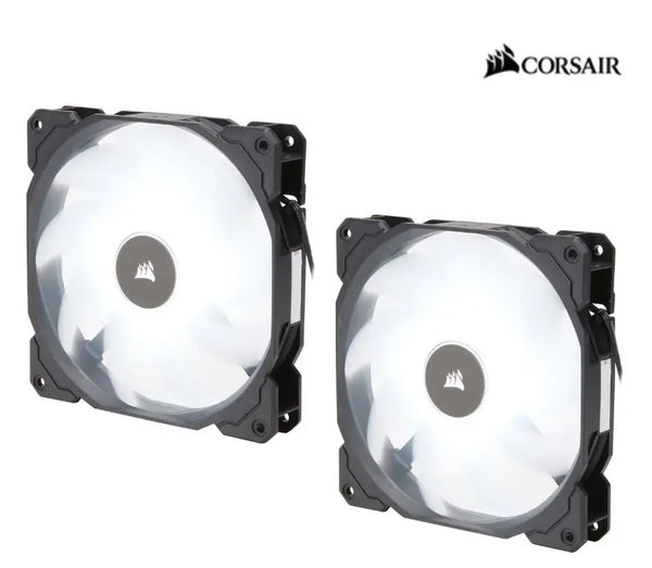 CORSAIR Air Flow 140mm Fan Low Noise Edition / White LED 3 PIN - Hydraulic Bearing, 1.43mm H2O. Superior cooling performance. TWIN Pack! CORSAIR