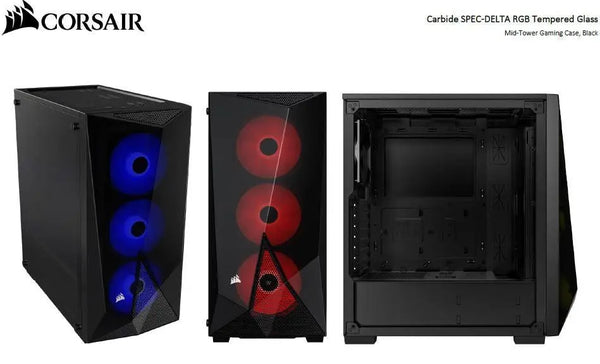 CORSAIR Carbide Series SPEC-DELTA RGB Tempered Glass Mid-Tower ATX Gaming Case, Black. NDA Sept 2020 CORSAIR