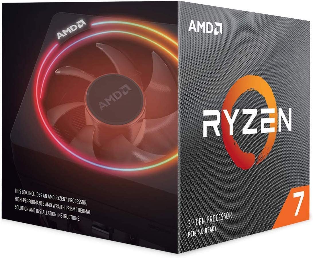AMD-P Ryzen 7 3700X, 8 Core AM4 CPU, 3.6GHz 4MB 65W w/Wraith Prism Cooler Fan (AMDCPU) AMD