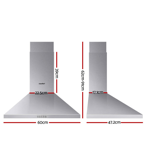 Comfee Rangehood 600mm Range Hood Stainless Steel Home Kitchen Canopy Vent 60cm Deals499