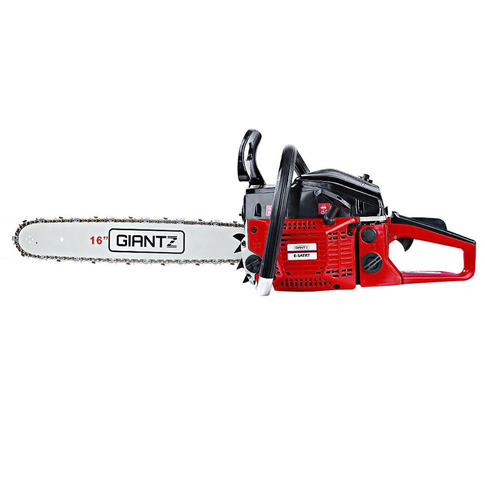 GIANTZ 45CC Petrol Commercial Chainsaw Chain Saw Bar E-Start Black Deals499