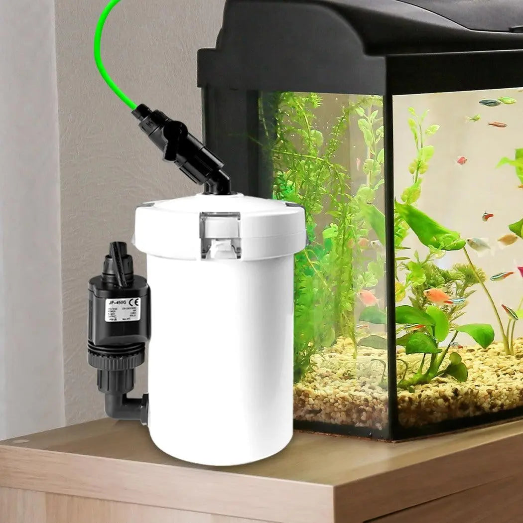 Canister Filter Aquarium External Aqua Pump Fish Water Tank Sponge Pond 400L/H Deals499