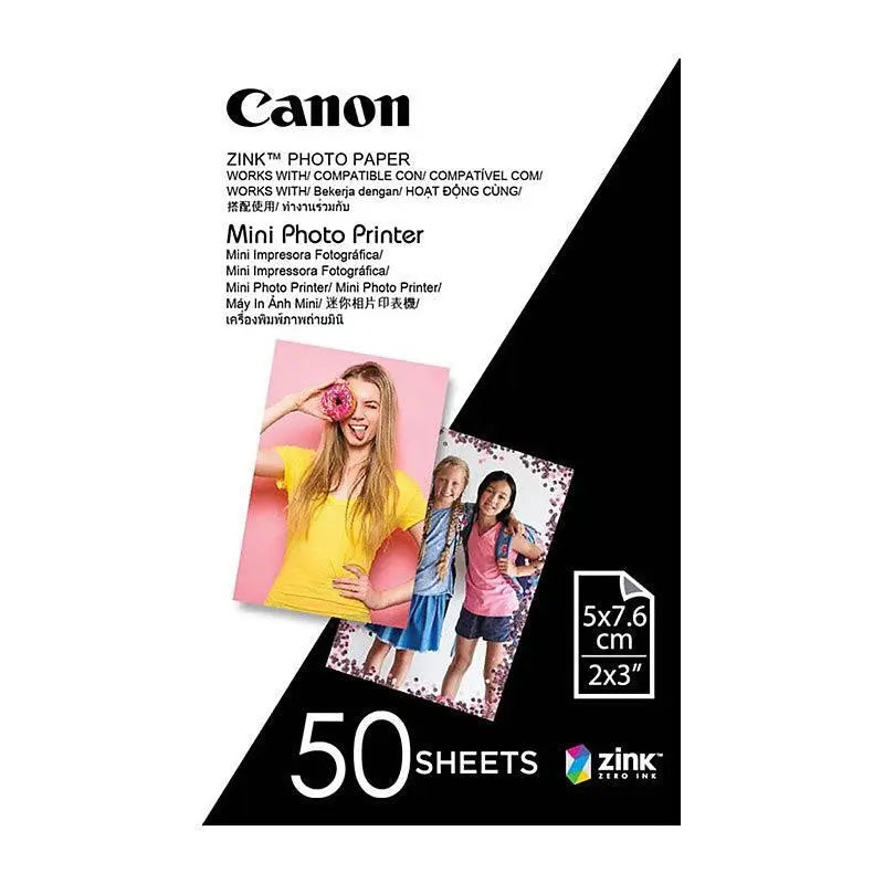 Canon Zink Mini Photo Printer Paper for Canon Inspic (50 Sheets)  2 X 3 Inches CANON