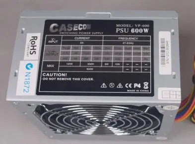 Casecom 600W 120mm FAN ATX PSU 2 Years Warranty CASECOM