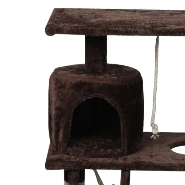 Cat Tree Beastie Scratching Post Pet Scratcher Condo Tower 140cm Dark Brown Deals499