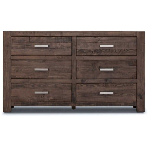 Catmint Dresser 6 Chest of Drawers Solid Pine Wood Storage Cabinet - Grey Stone Deals499