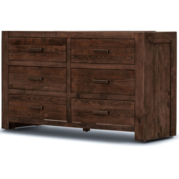 Catmint Dresser 6 Chest of Drawers Solid Pine Wood Storage Cabinet - Grey Stone Deals499