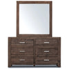 Catmint Dresser Mirror 6 Chest of Drawers Tallboy Storage Cabinet - Grey Stone Deals499
