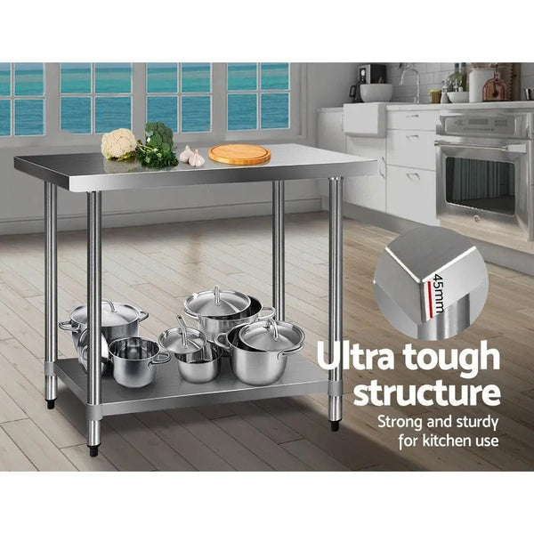 Cefito 1219 x 610mm Commercial Stainless Steel Kitchen Bench Deals499