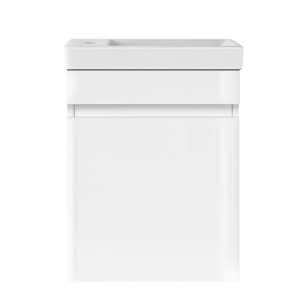 Cefito 400mm Bathroom Vanity Basin Cabinet Sink Storage Wall Hung Ceramic Basins Wall Mounted White Deals499