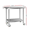 Cefito 430 Stainless Steel Kitchen Benches Work Bench Food Prep Table with Wheels 1219MM x 610MM Deals499
