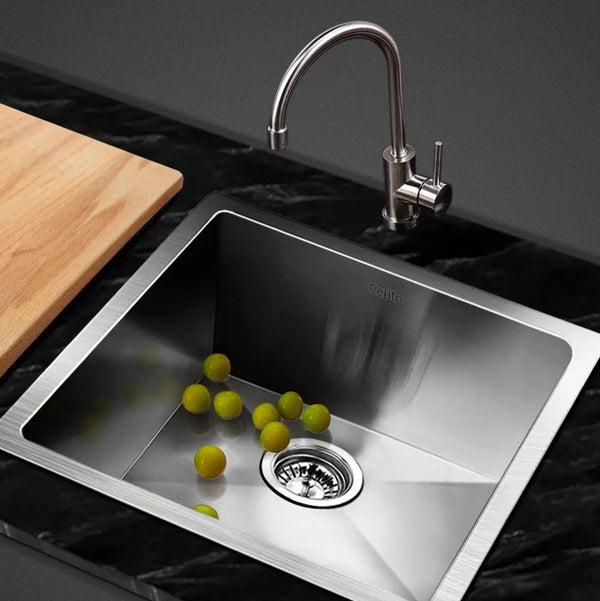 Cefito 44cm x 44cm Stainless Steel Kitchen Sink Under/Top/Flush Mount Silver Deals499