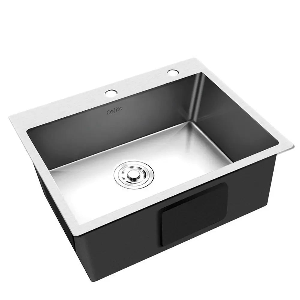 Cefito 55cm x 45cm Stainless Steel Kitchen Sink Flush/Drop-in Mount Silver Deals499