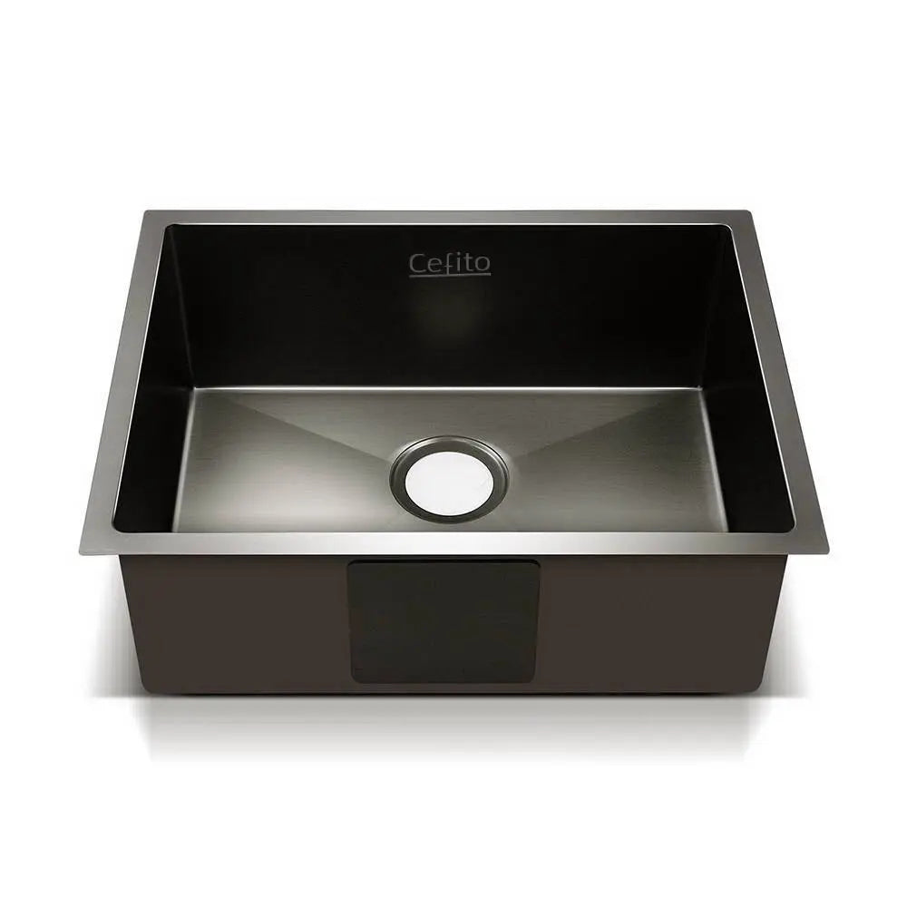 Cefito 60cm x 45cm Stainless Steel Kitchen Sink Under/Top/Flush Mount Black Deals499