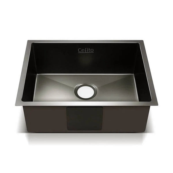 Cefito 60cm x 45cm Stainless Steel Kitchen Sink Under/Top/Flush Mount Black Deals499