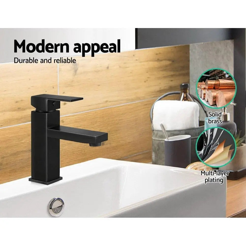 Cefito Basin Mixer Tap Faucet Bathroom Vanity Counter Top WELS Standard Brass Black Deals499