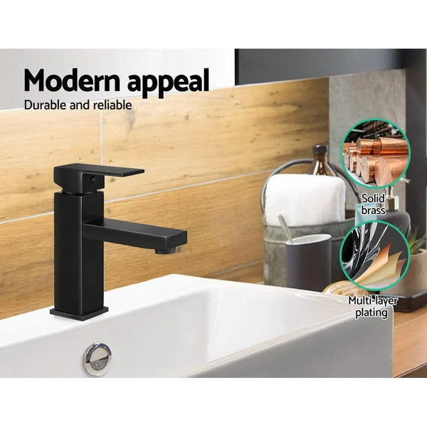 Cefito Basin Mixer Tap Faucet Bathroom Vanity Counter Top WELS Standard Brass Black Deals499