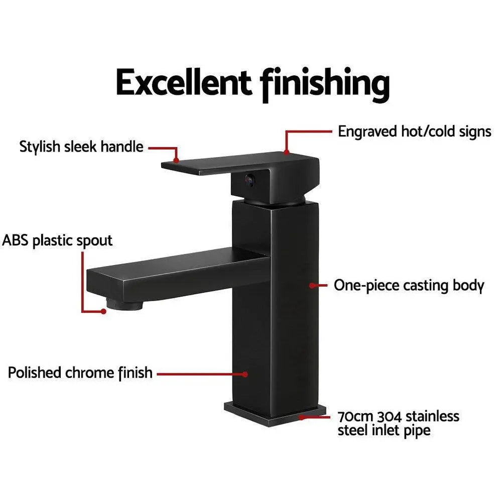 Cefito Basin Mixer Tap Faucet Bathroom Vanity Counter Top WELS Standard Brass Black Deals499