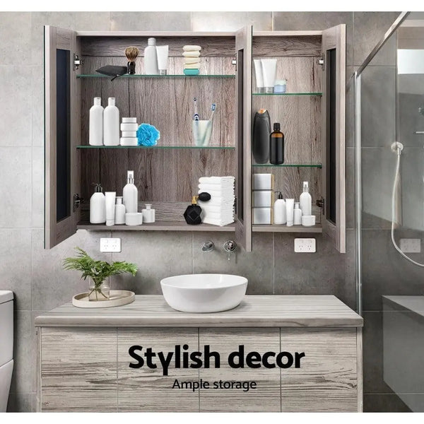 Cefito Bathroom Vanity Mirror with Storage Cabinet - Natural Deals499