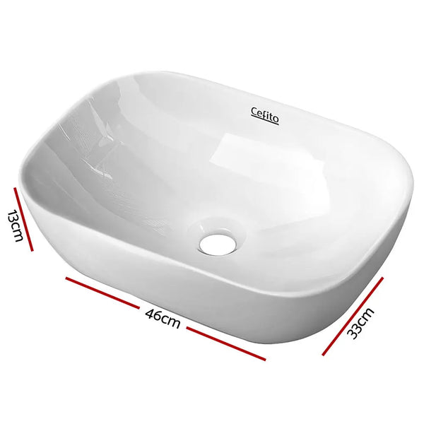 Cefito Ceramic Bathroom Basin Sink Vanity Above Counter Basins White Hand Wash Deals499