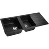 Cefito Stone Kitchen Sink 1160X500MM Granite Under/Topmount Basin Double Bowl Black Deals499