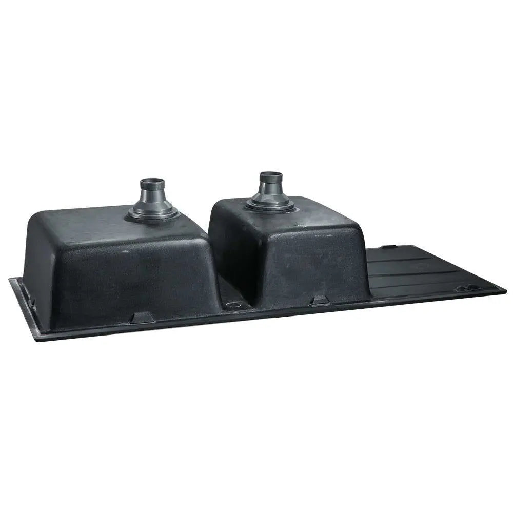 Cefito Stone Kitchen Sink 1160X500MM Granite Under/Topmount Basin Double Bowl Black Deals499