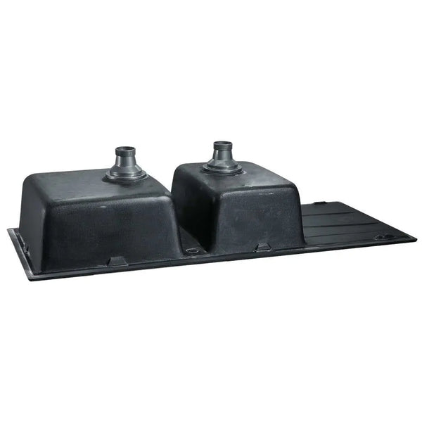 Cefito Stone Kitchen Sink 1160X500MM Granite Under/Topmount Basin Double Bowl Black Deals499