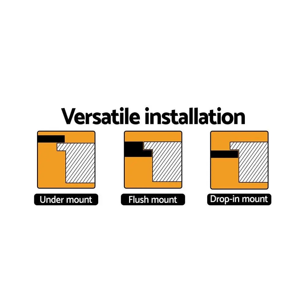 Cefito Stone Kitchen Sink 570x500MM Granite Under or Topmount Basin Bowl Laundry Black Deals499