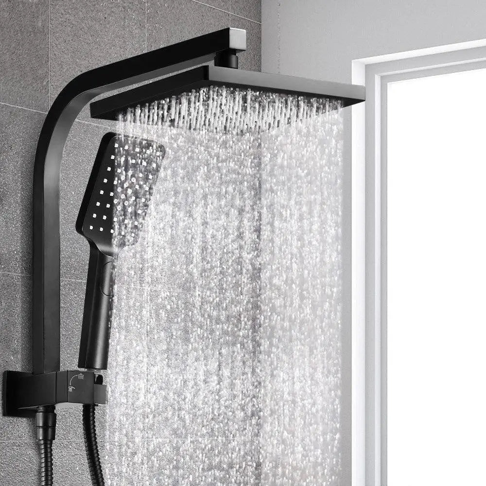 Cefito WELS 8'' Rain Shower Head Set Square Handheld High Pressure Wall Black Deals499