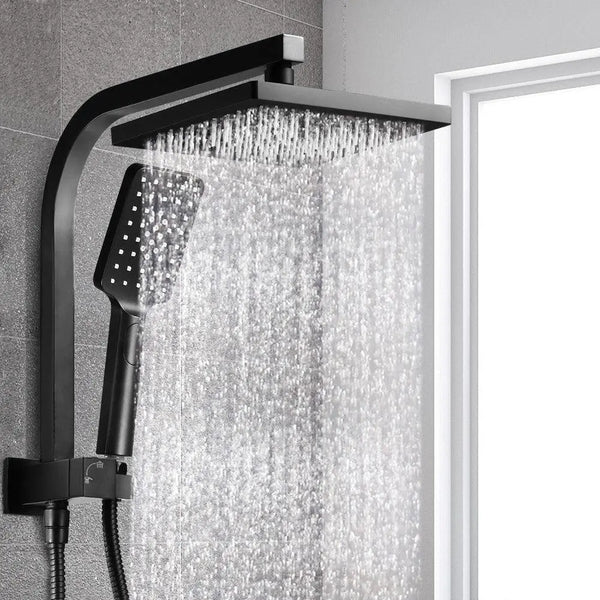 Cefito WELS 8'' Rain Shower Head Set Square Handheld High Pressure Wall Black Deals499
