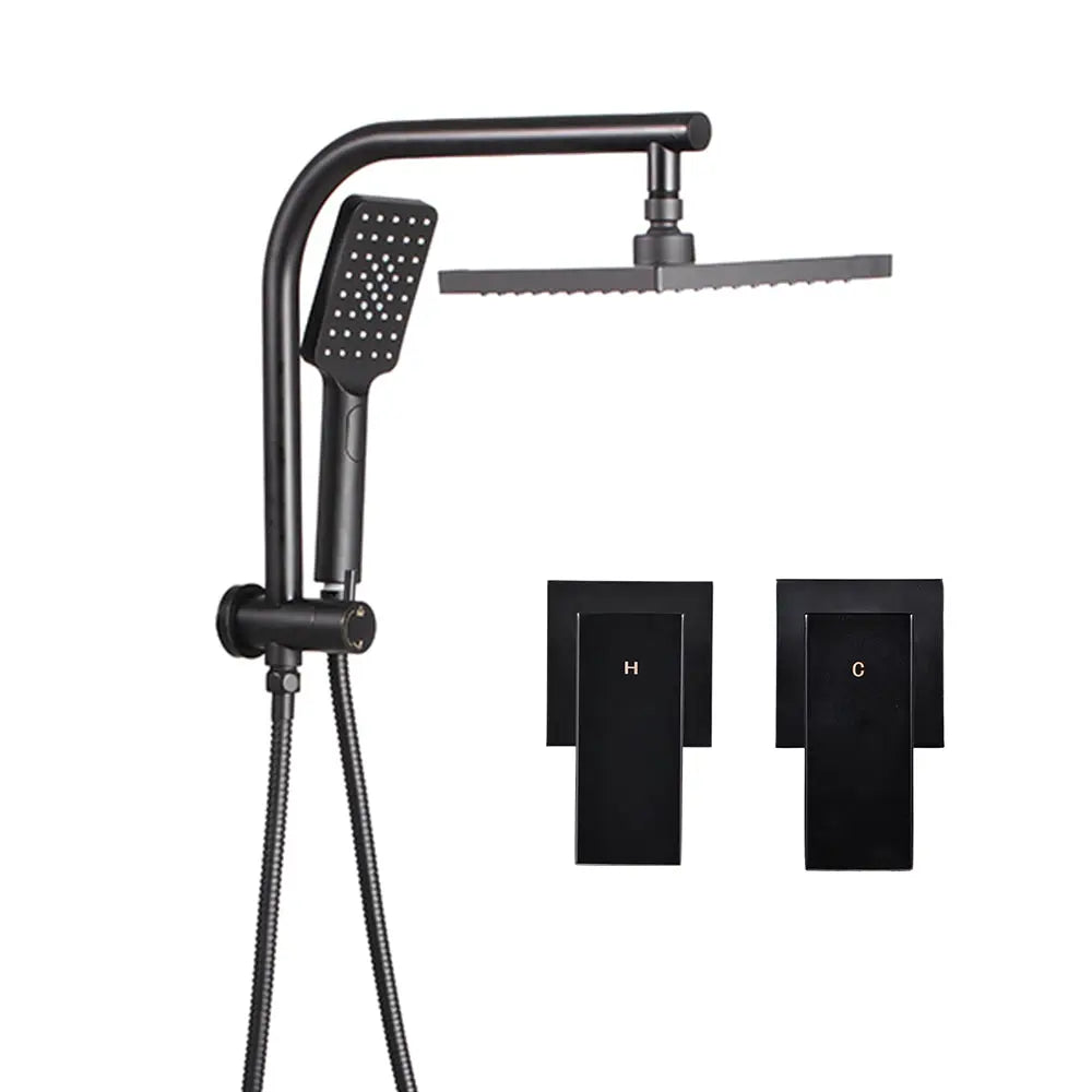 Cefito WELS 8'' Rain Shower Head Taps Square Handheld High Pressure Wall Black Deals499