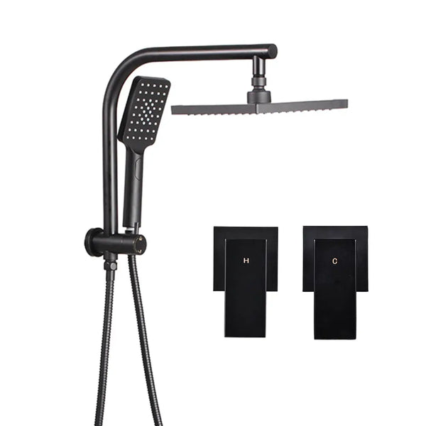 Cefito WELS 8'' Rain Shower Head Taps Square Handheld High Pressure Wall Black Deals499
