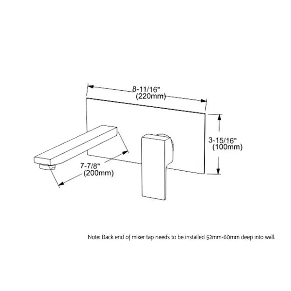 Cefito WELS Bathroom Tap Wall Square Silver Basin Mixer Taps Vanity Brass Faucet Deals499