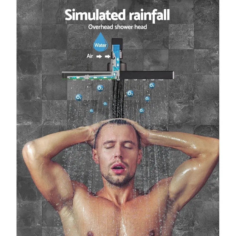 Cefito WElS 8'' Rain Shower Head Mixer Square High Pressure Wall Arm DIY Black Deals499